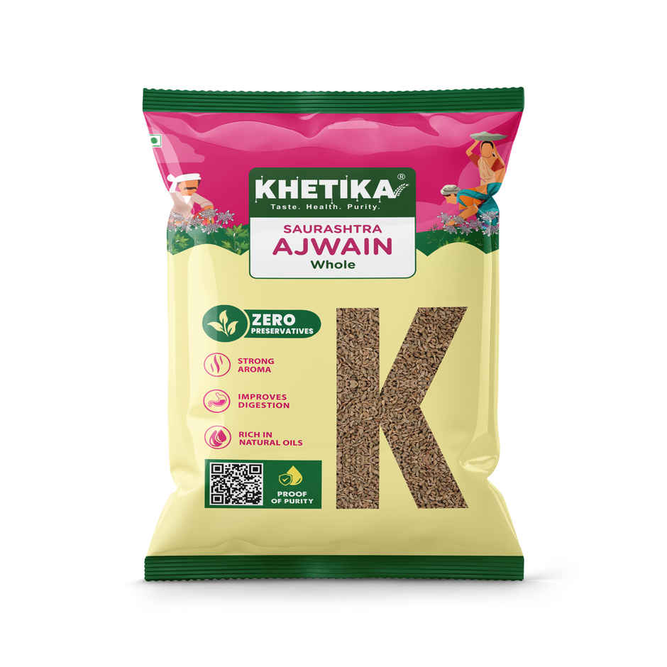 Khetika Saurashtra Ajwain Whole | Natural Oils | Strong Aroma | Zero Preservatives