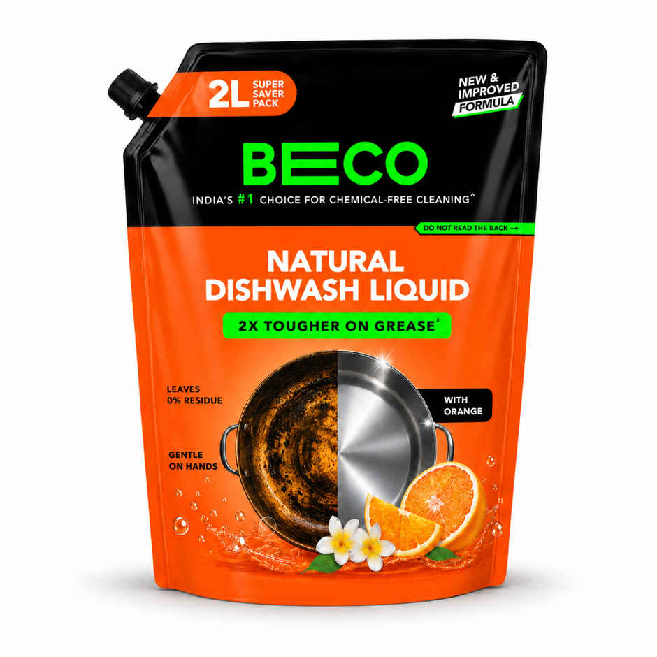 Beco Natural Orange Citrus Freshness Dishwash Liquid Refill