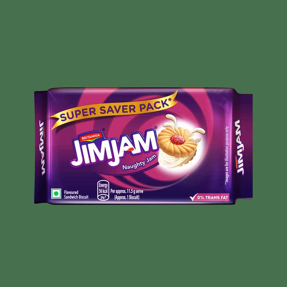 Britannia Treat Jim Jam Naughty Jam creme Biscuits | Trans Fat-free