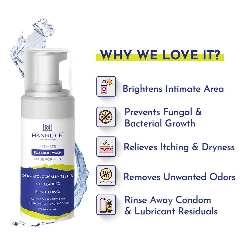 Mannlich Intimate Foaming Wash For Men Ph Balanced