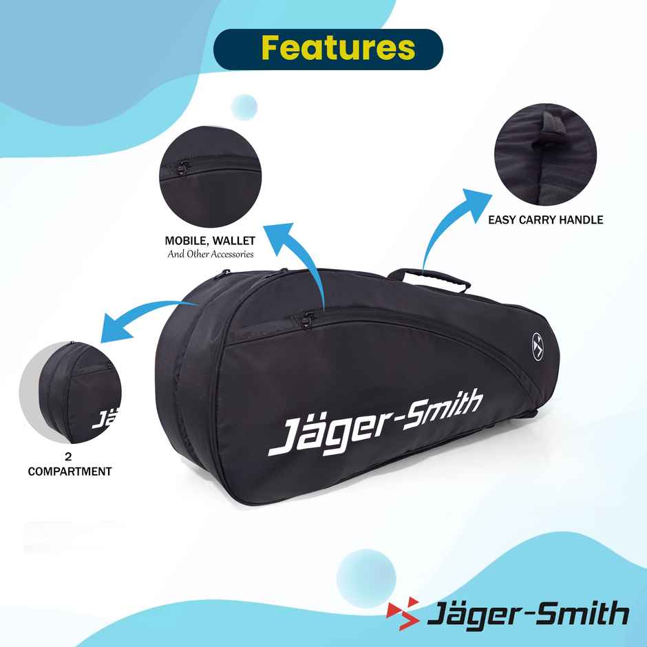 Jager-Smith Shine (Two Compartment) Isoft Padded Straps | Spill Proof | Durable (Black, Kit Bag)