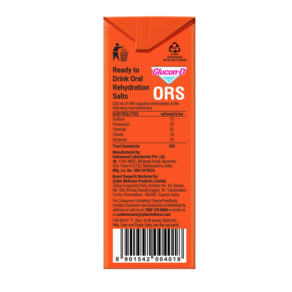 Glucon D ORS Energy Drink Orange Flavour with Electrolytes Combo
