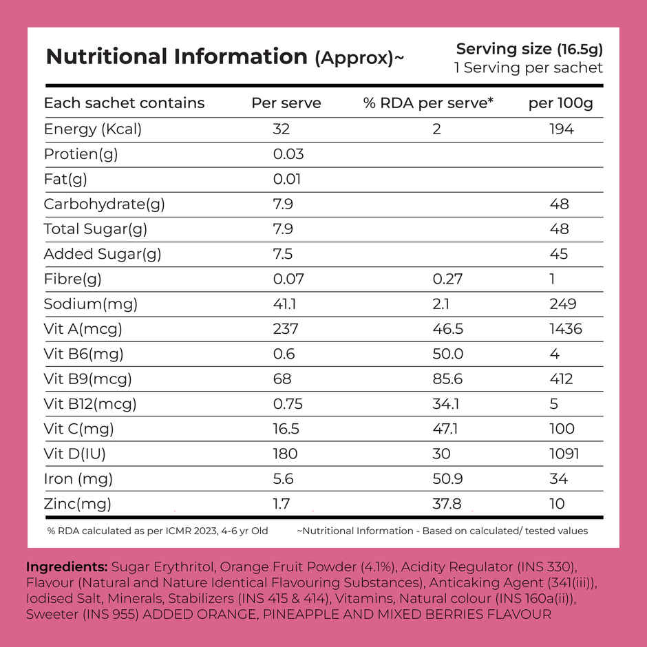 Good Monk Fruit Drink Mix | Assorted | 50% Less Sugar | 8 Vitamins & Minerals | 24 Sachets - 396 g