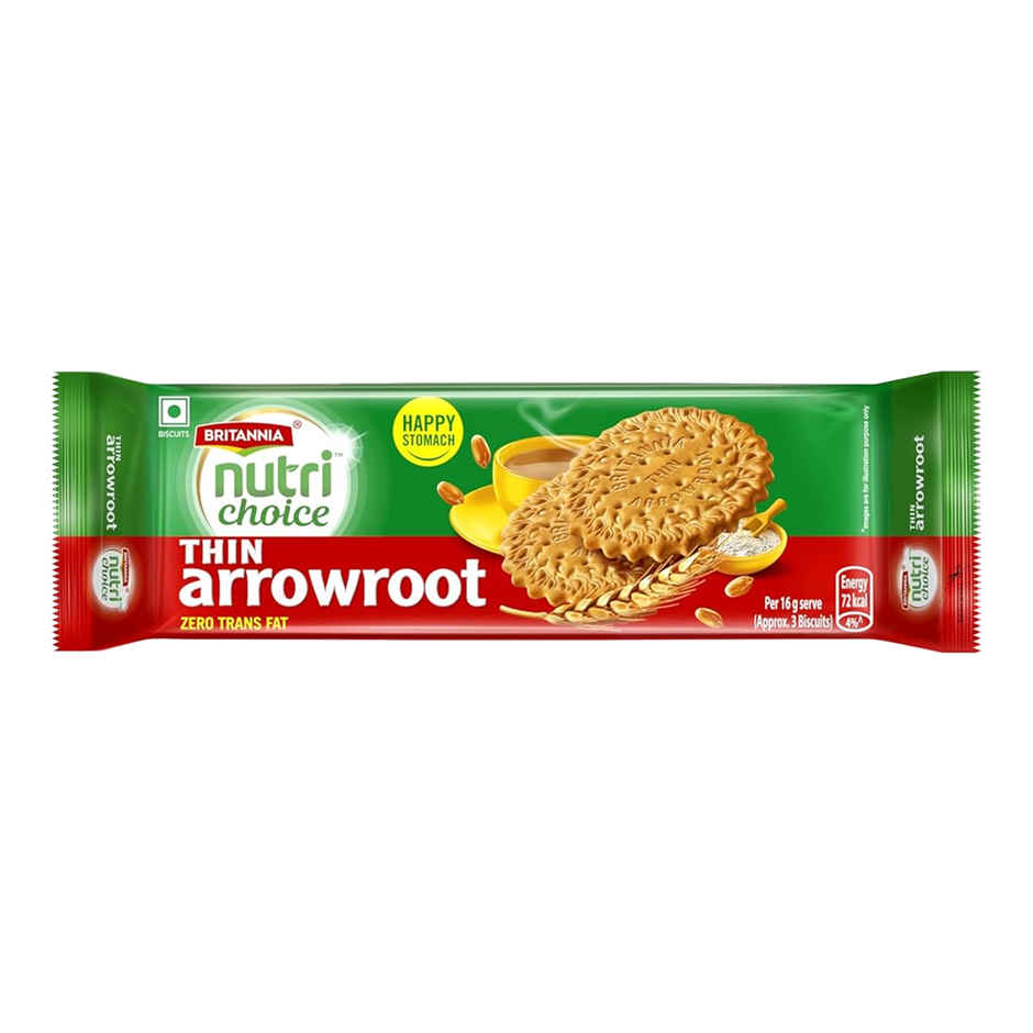 Britannia Nutrichoice Thin Arrowroot Flavoured Biscuits | Trans Fat-free