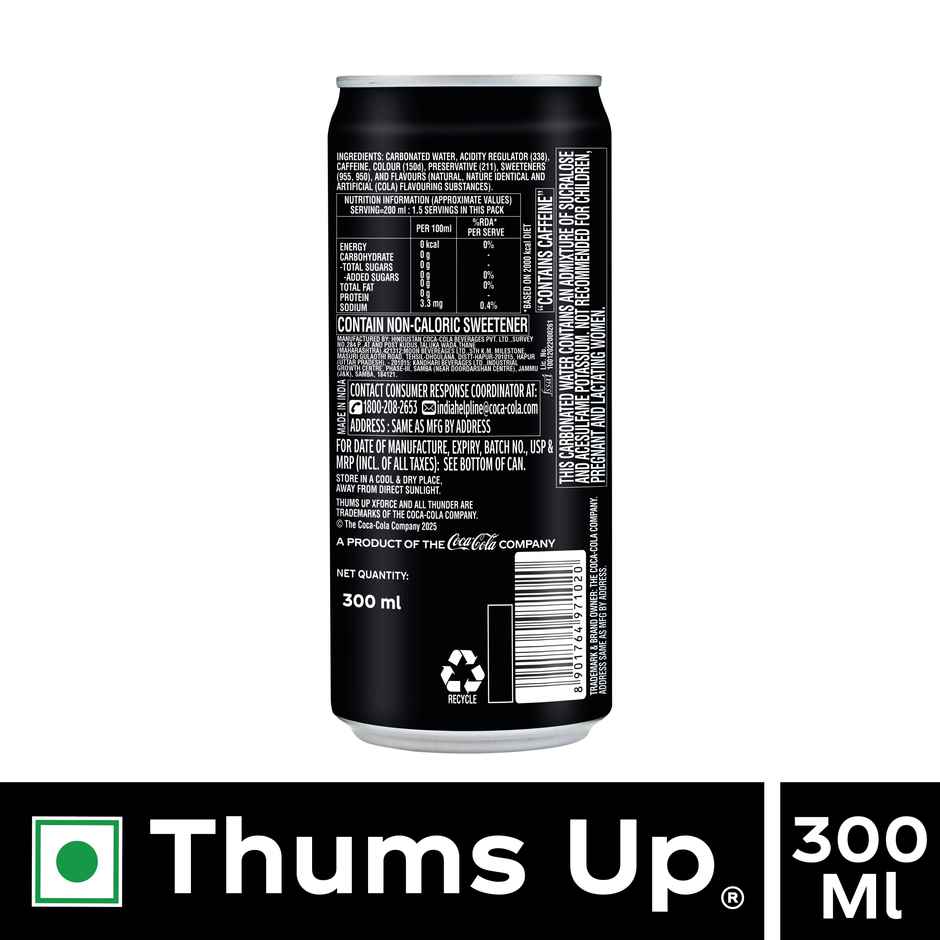 Thums Up X Force Zero Sugar Can | Bold & Fizzy