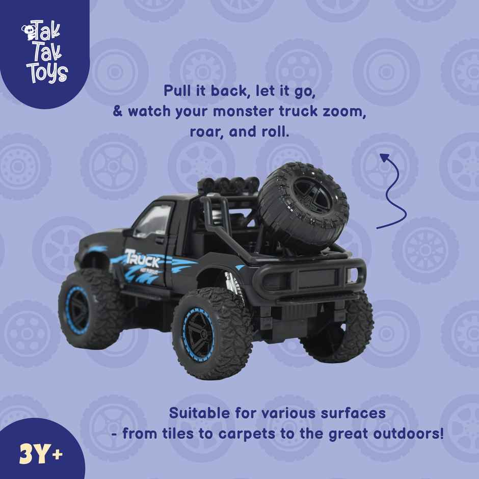 Tak Tak Toys 1:24 Die Cast Off Road Monster Car with Metal Body Openable Doors Black
