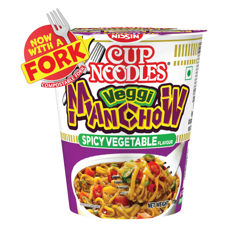 Nissin Cup Veggie Manchow(70gms) & Indo Nissin Pokemon Ramen Fun Masala | Flavorful Instant Noodles(45gms) Combo