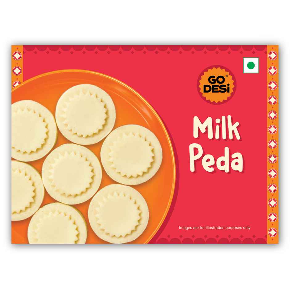Go Desi Milk Malai Peda (200g) & Premium Kaju Katli, 61% Cashew | Burfi | Kaju Katri | Sweets By Go Desi (180g) Combo