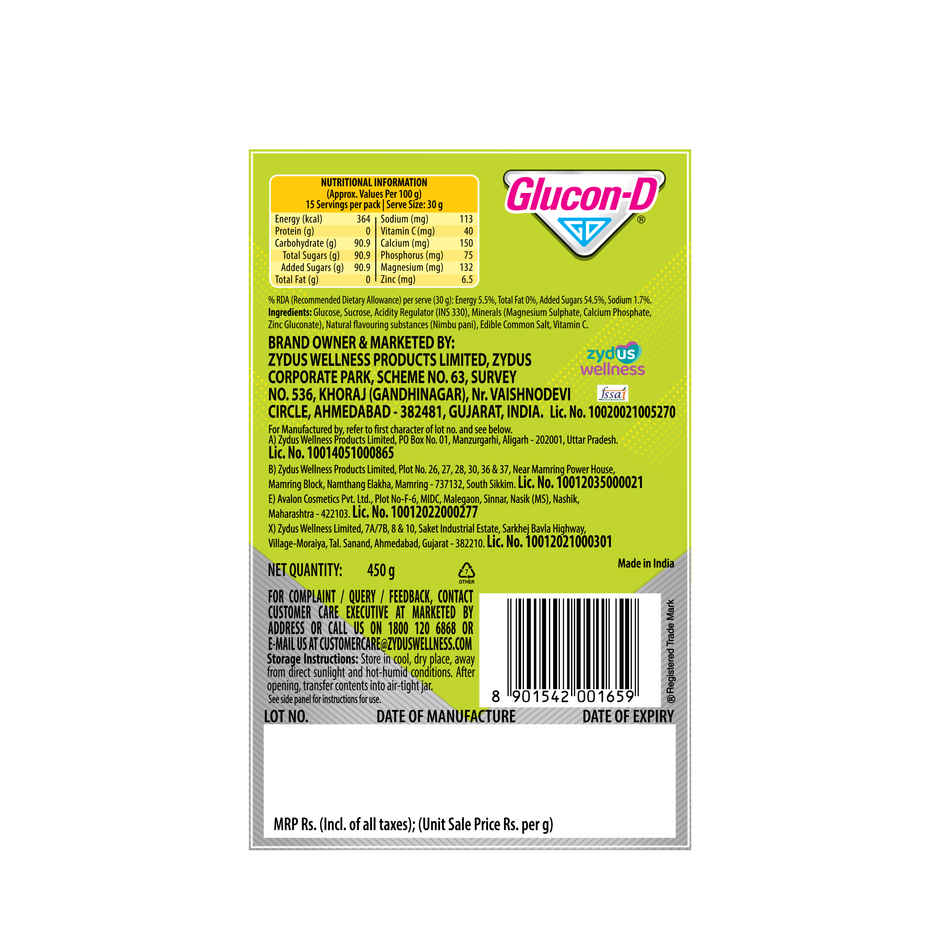 Glucon-D Nimbu Pani with 3 Benefits of Energy, Recovery, and Immunity