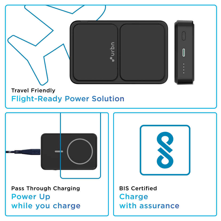 URBN 10000 mAh Stand Magsafe Power Bank (Black)