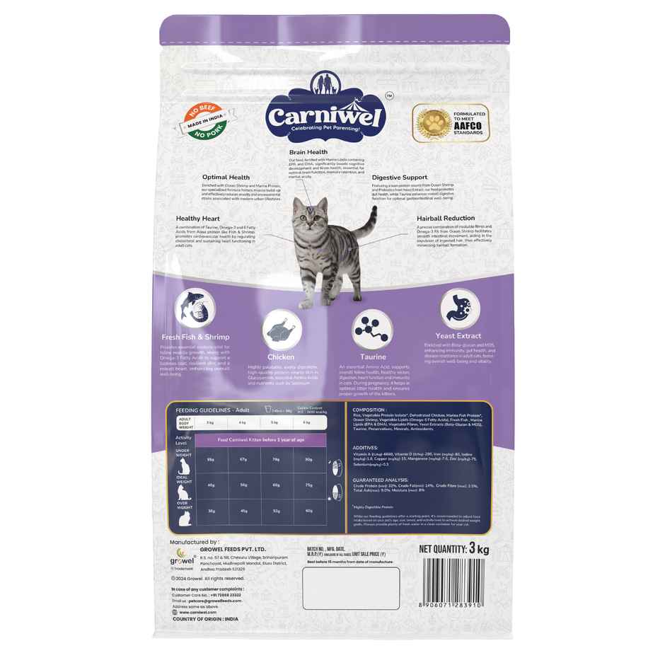 Carniwel Fresh Fish And Shrimp Dry Cat FOOD | Adult