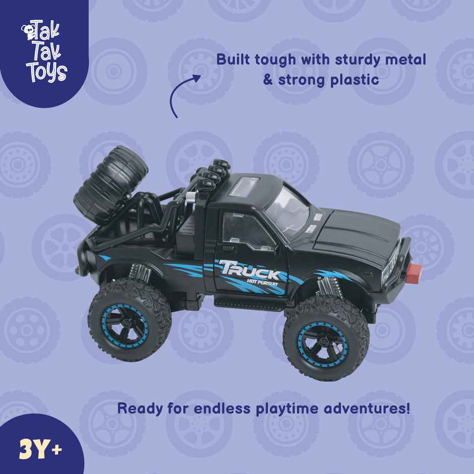 Tak Tak Toys 1:24 Die Cast Off Road Monster Car with Metal Body Openable Doors Black