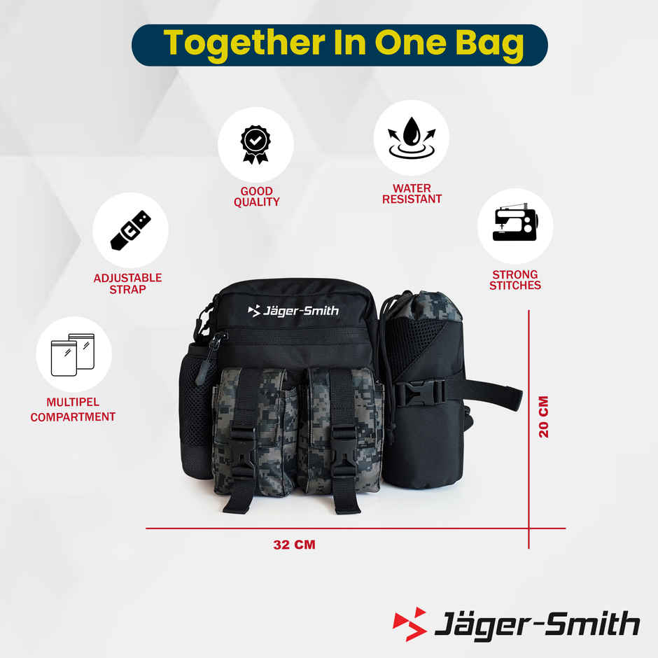 Jager-Smith JSWB 101 Adventure Multipurpose Waist Bag | Black and Camoflogue