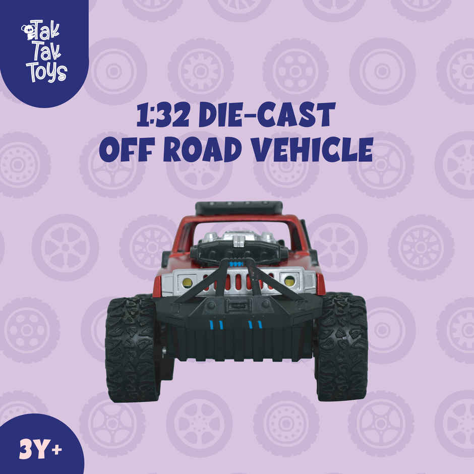 Tak Tak Toys 1:32 Die Cast Off Road Monster Car with Metal Body 4-Seater Openable Doors