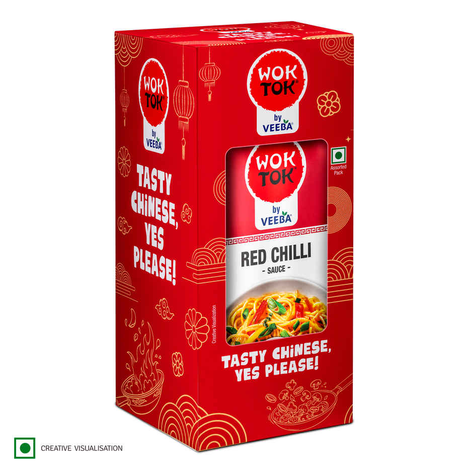 Wok Tok By Veeba Green Chilli Sauce + Red Chilli Sauce + Soya Sauce Pouch Combo