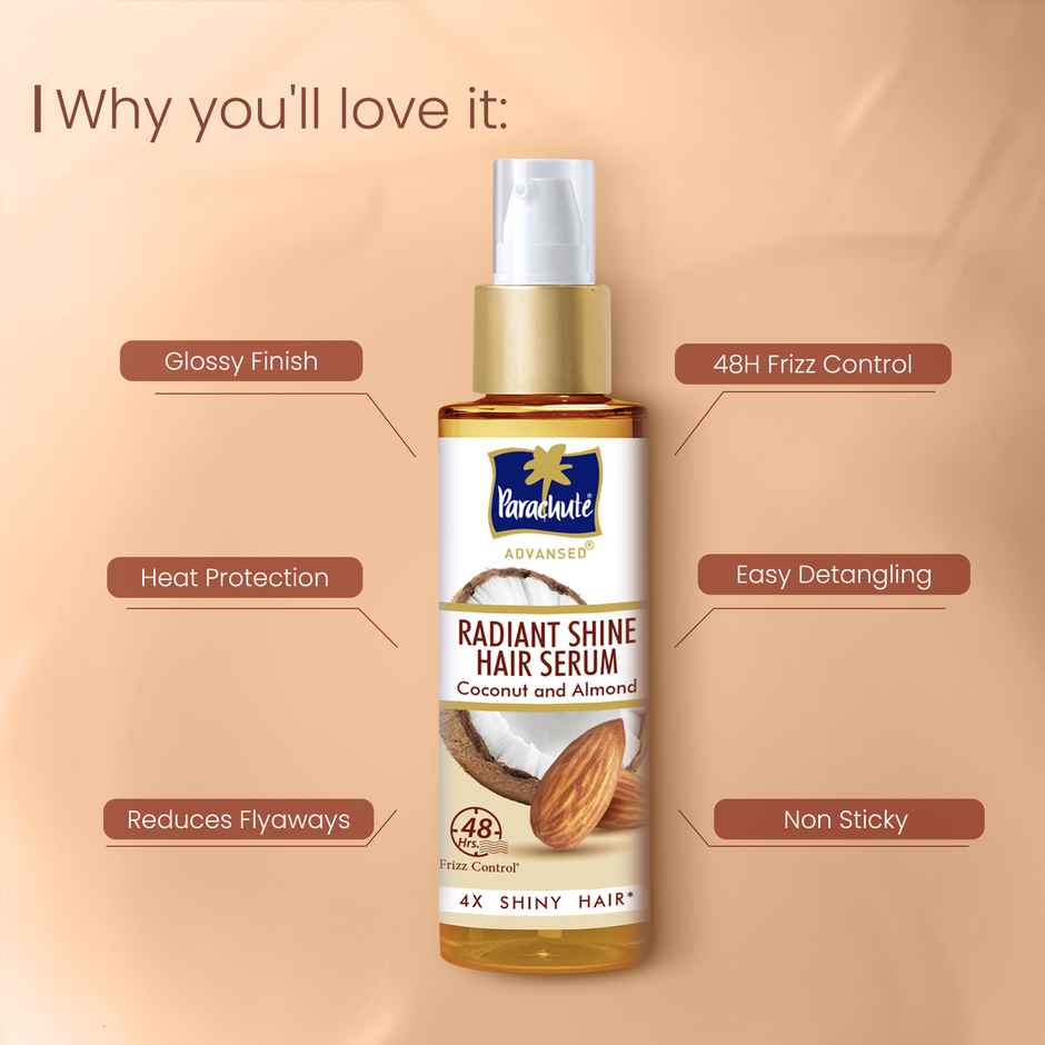 Parachute Advansed Radiant Shine Hair Serum | Coconut & Almond