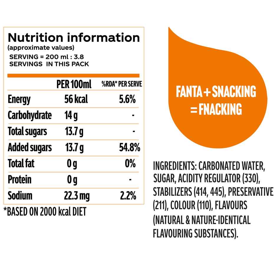 Fanta Orange Flavoured Soft Drink | Carbonated Beverage