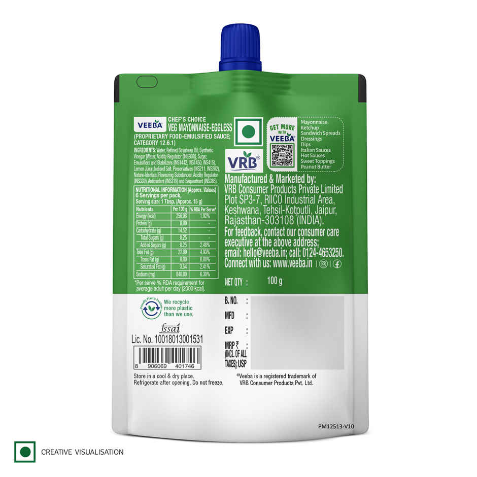 Veeba Chef's Special Veg Mayonnaise | Eggless