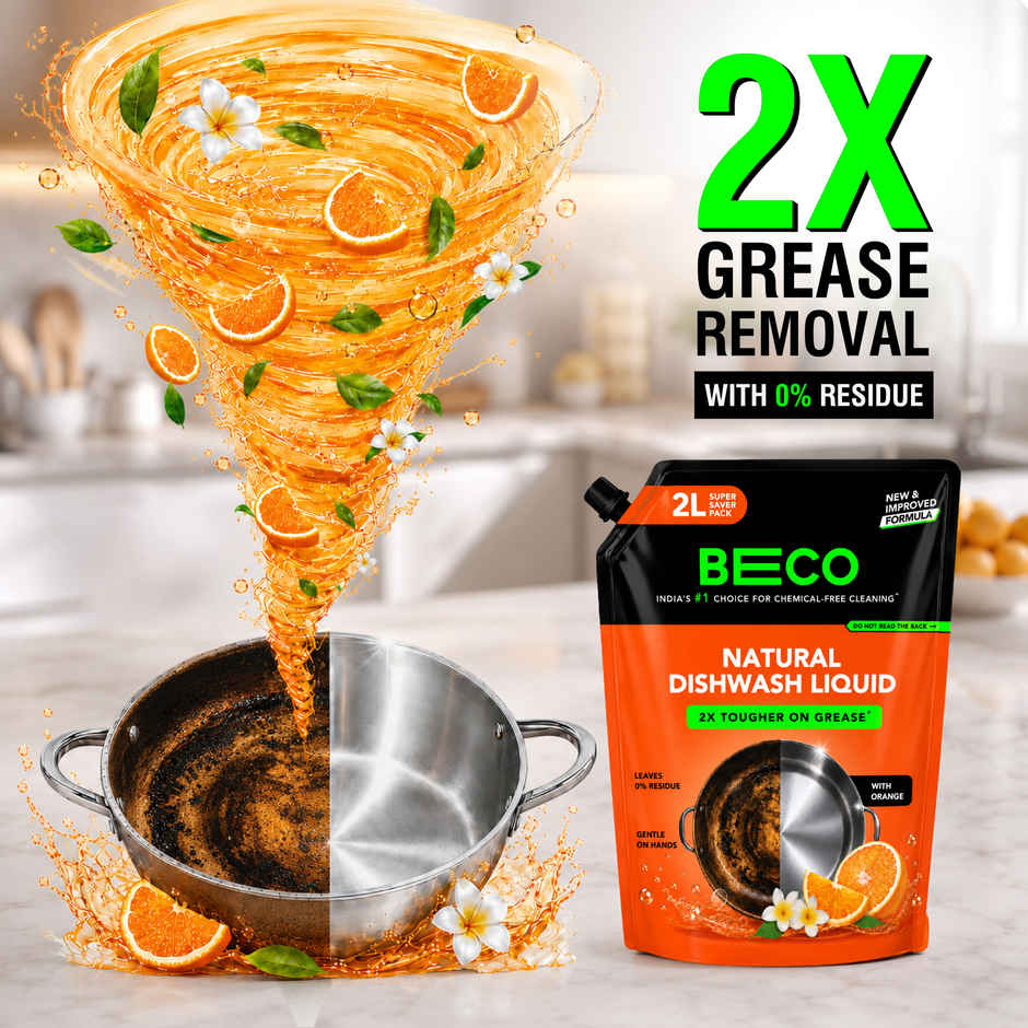 Beco Natural Orange Citrus Freshness Dishwash Liquid Refill