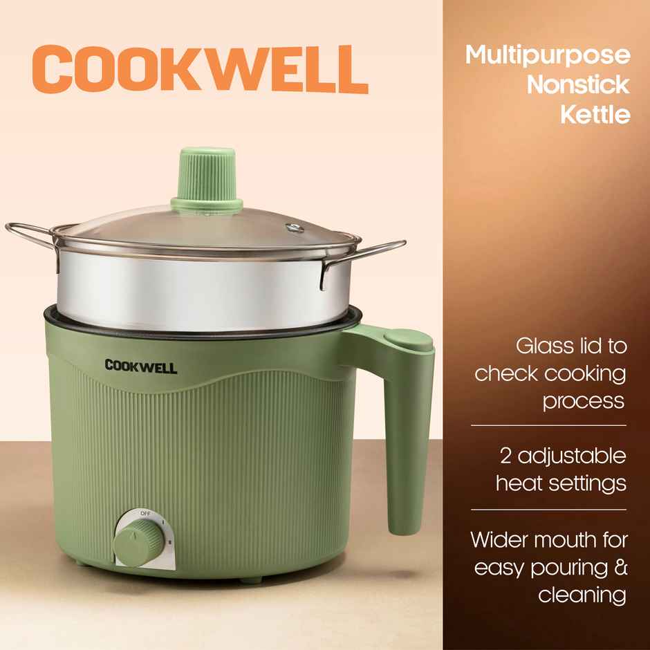 Cookwell Multi Purpose Kettle | 600 W | 1.5 L | Green