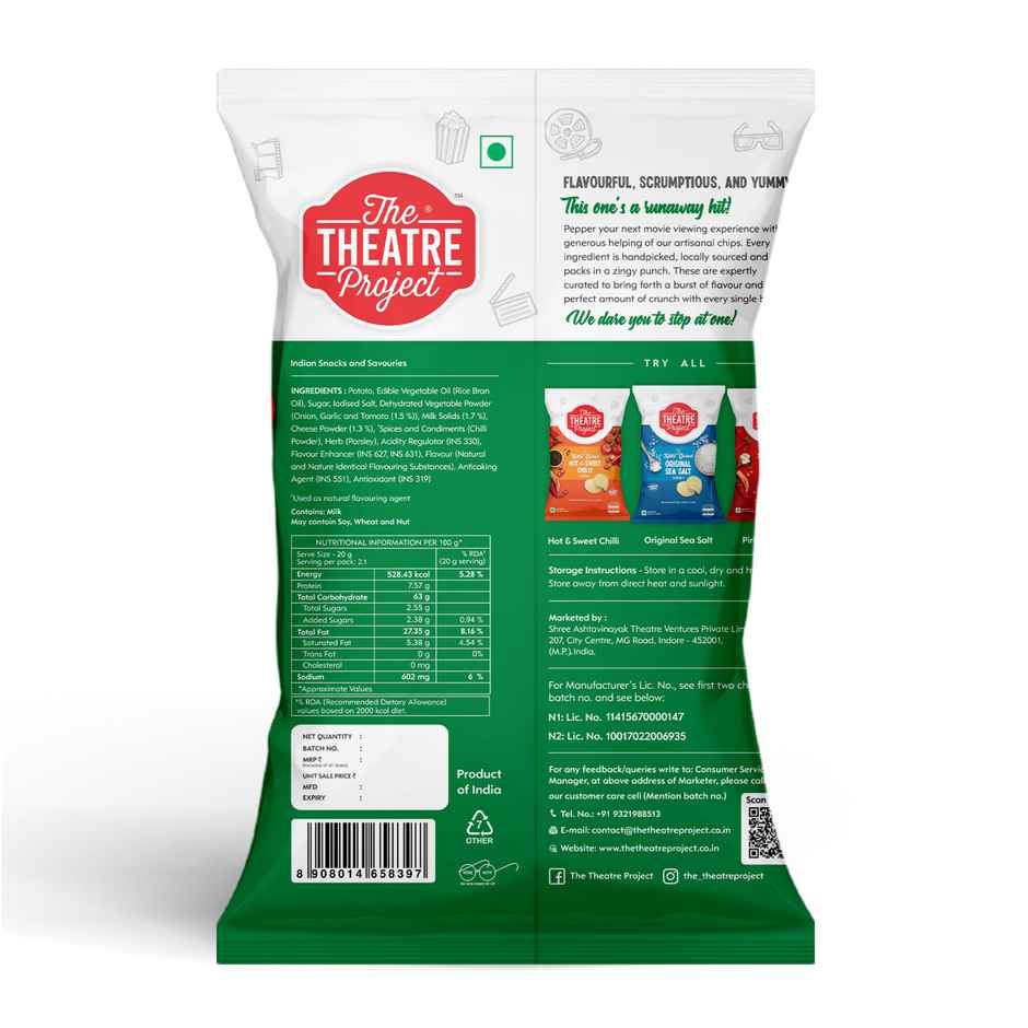 The Theatre Project Kettle Cooked - New York Pizza Combo