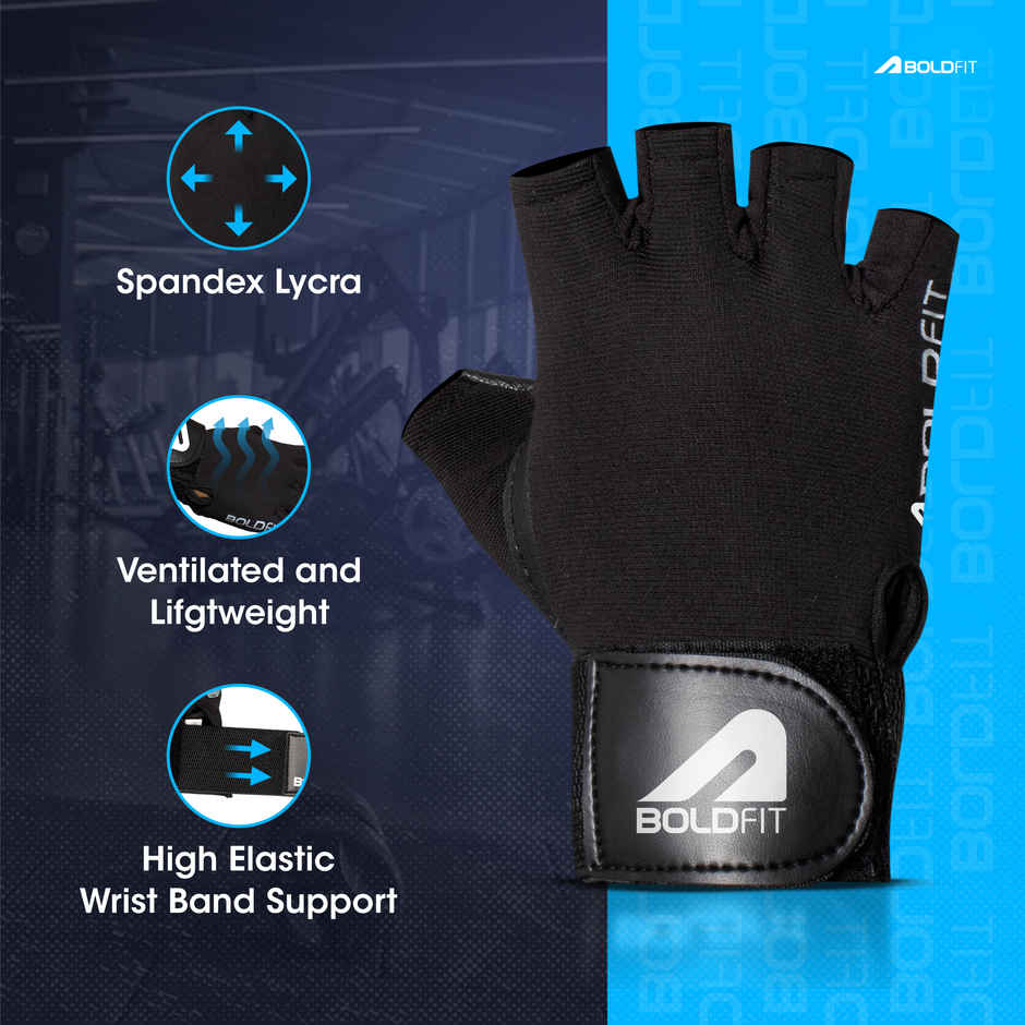 Boldfit Men's Gym Gloves with Wrist Support | Perfect for Exercise & Sports
