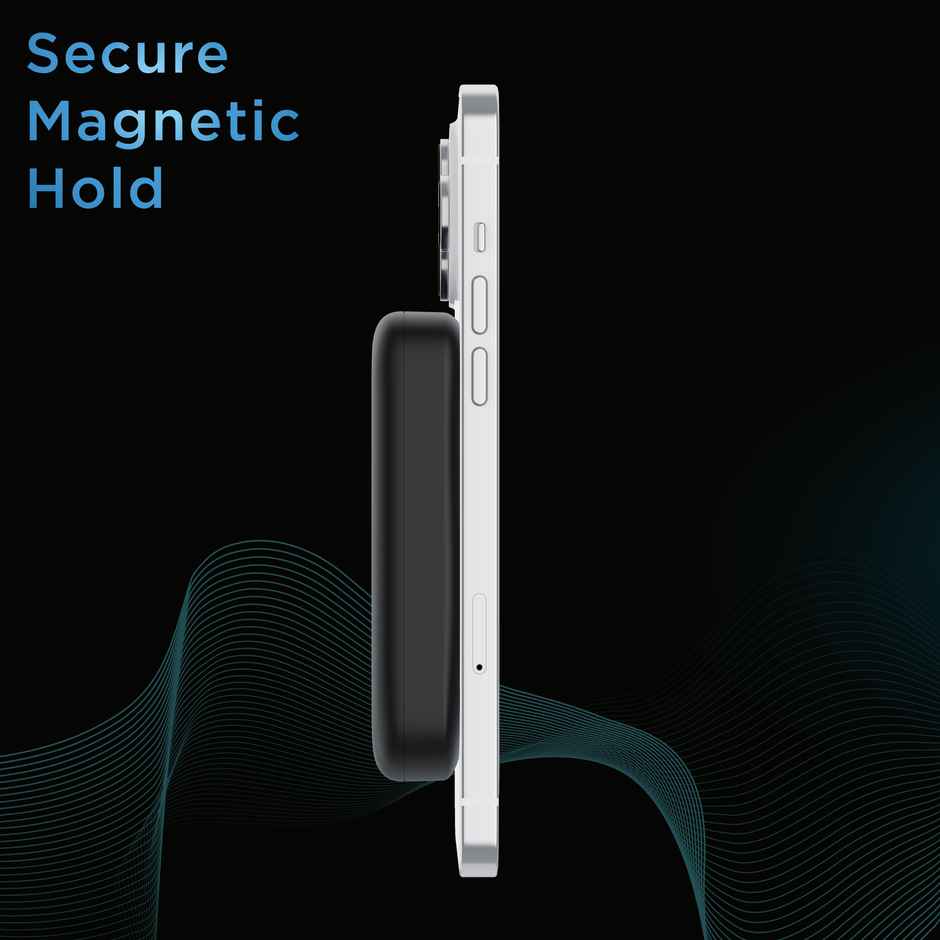 URBN 10000 mAh Magsafe Power Bank | 15W Fast Wireless Charging | Type C Input/Output (Black)