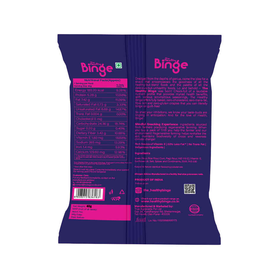 The Healthy Binge Ragi Baked Chips Chatpata Chaat- High Protein & Fibre