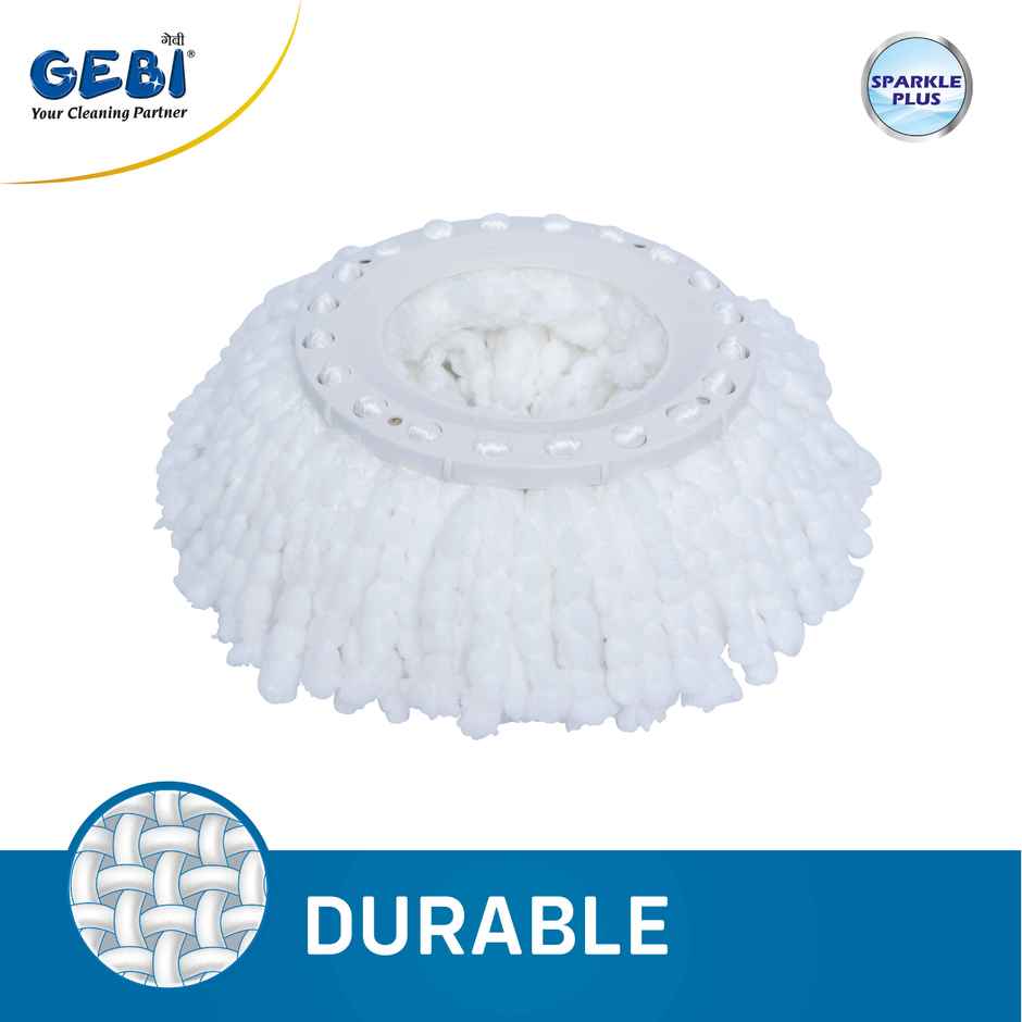 Gebi Sparkle Plus Spin Mop Microfiber Refill for Floor Cleaning Combo