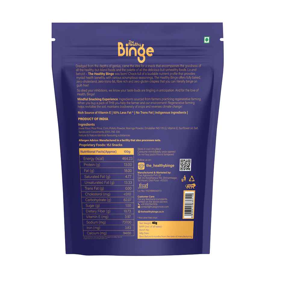 The Healthy Binge Moringa Jowar Baked Chips Indian Masala | High Protein & Fibre