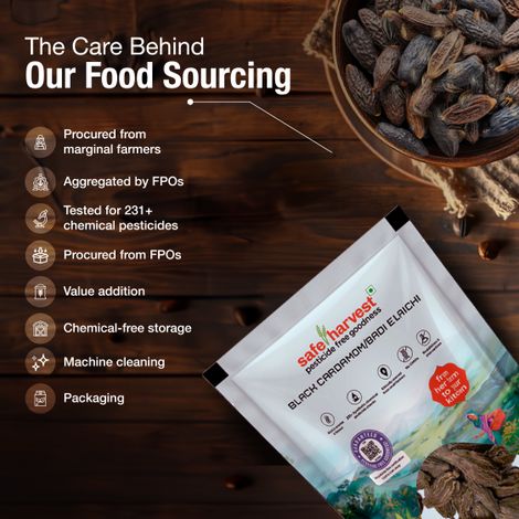 Safe Harvest Pesticide-Free Black Cardamom (Badi Elachi)