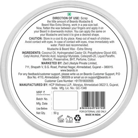 Beardo Beard & Mustache Wax - Extra Strong