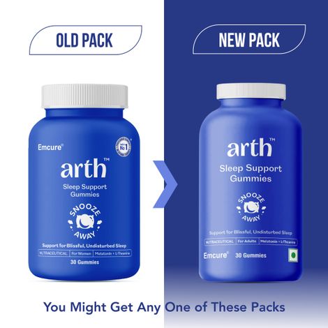 Arth By Emcure Melatonin Gummies | Sleep Gummies (Cranberry) with L-Theanine & Chamomile