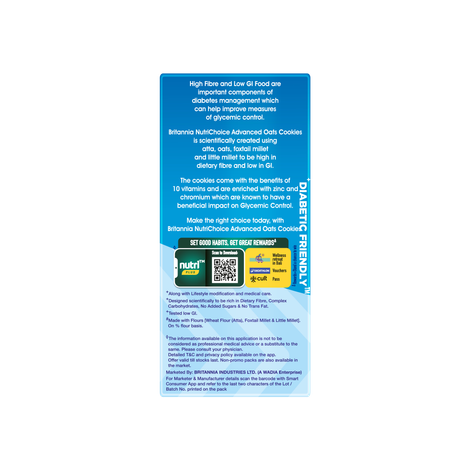 Britannia Nutrichoice Oats Cookies Diabetic Friendly
