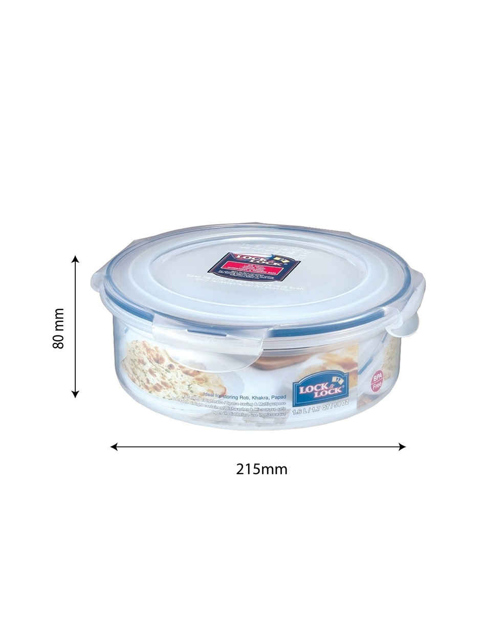LocknLock Classics Round Plastic Food Container | Transparent - 1.6 L