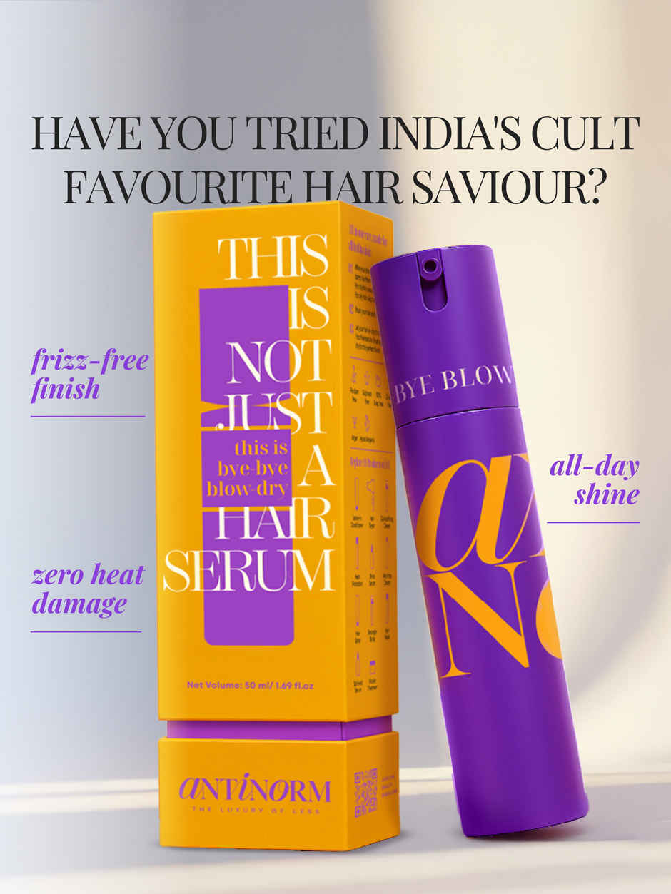 Antinorm Bye Bye Blow Dry | Anti-Frizz leave-in Hair Serum | Softens hair and reduces dryness