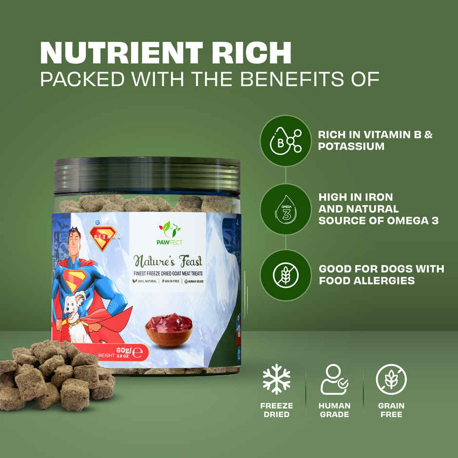 Pawfect Freeze Dried Dog Treats | 100% Natural Goat | Grain Free | Training & Topper