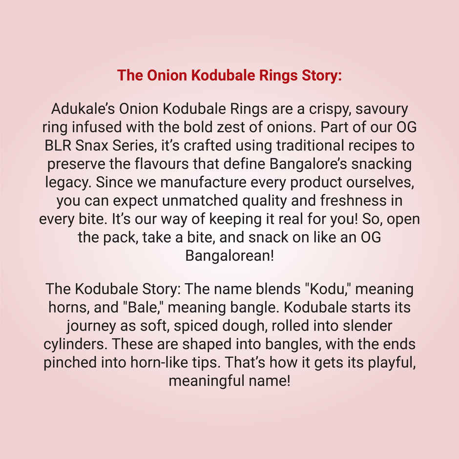 Adukale Adukale Onion Kodubale 180.0 Gram (180g) & Adukale Congress Kadlekayi 180.0 Gram (180g) Combo