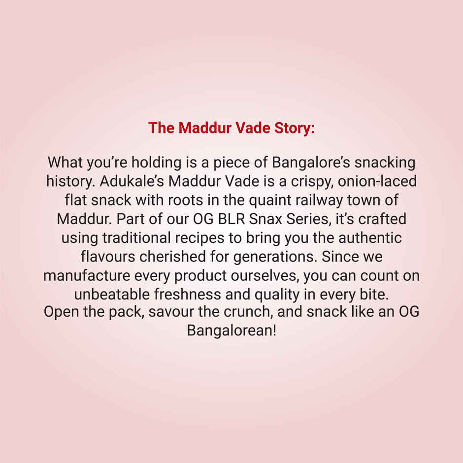 Adukale Maddur Vade 180.0 Gram (180g) & Adukale Nippattu 180.0 Gram (180g) Combo