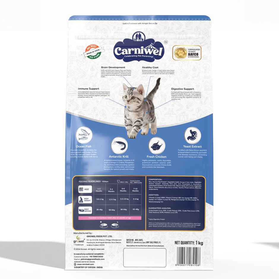 Carniwel Ocean Fish & Krill Dry Cat Food, Kitten