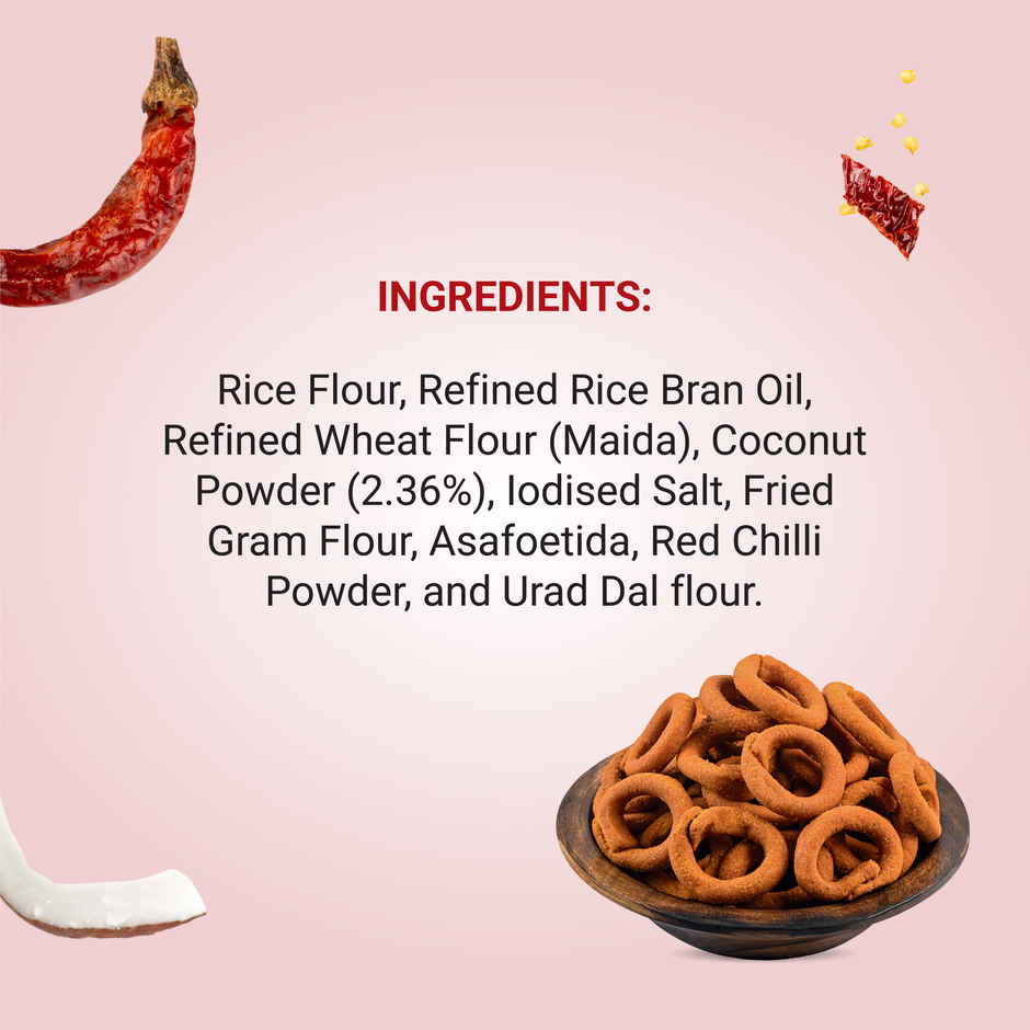 Adukale Kayi Kodubale (Coconut Kodubale) 180.0 Gram (180g) & Adukale Maddur Vade 180.0 Gram (180g) Combo