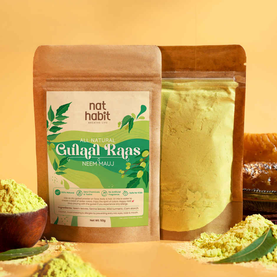 Nat Habit Natural Organic Holi Color Gulal | Green | Neem Mauj