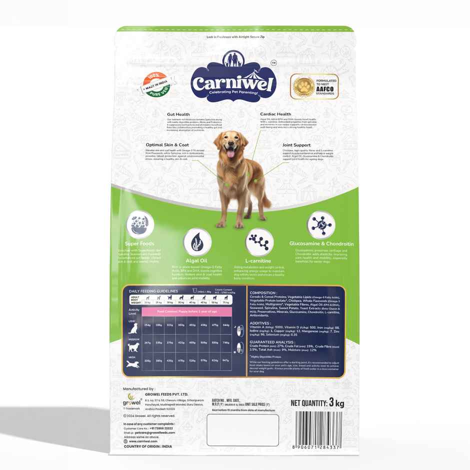 Carniwel Veg With Superfoods Dry Dog Food For Large Breed, Adult