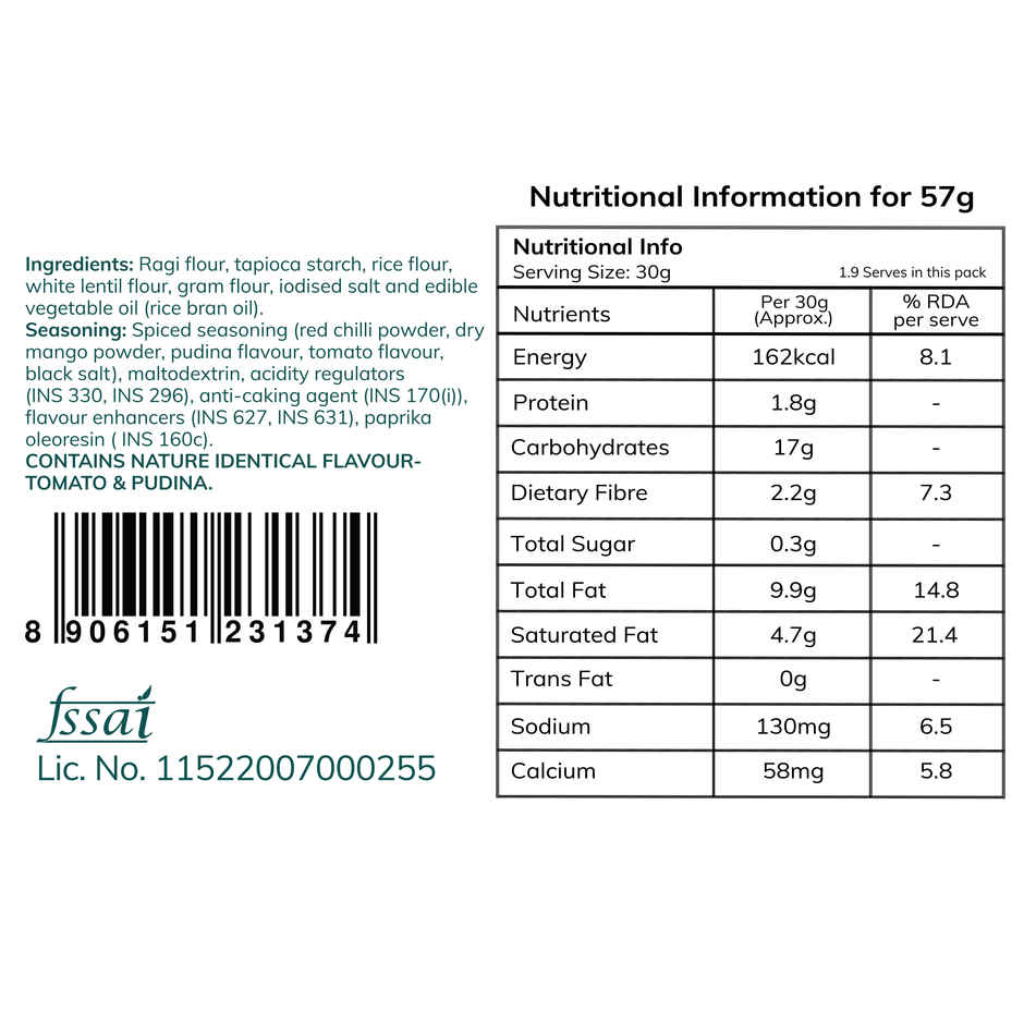 Snackible Desi Masala Ragi Chips | High Fibre, No Palm Oil