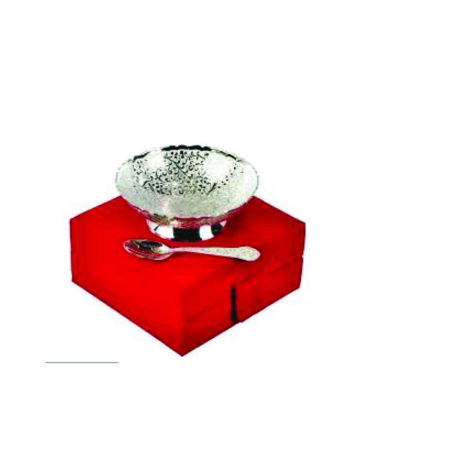 Devnidhii Bowl Silver Plated With Spoon Single