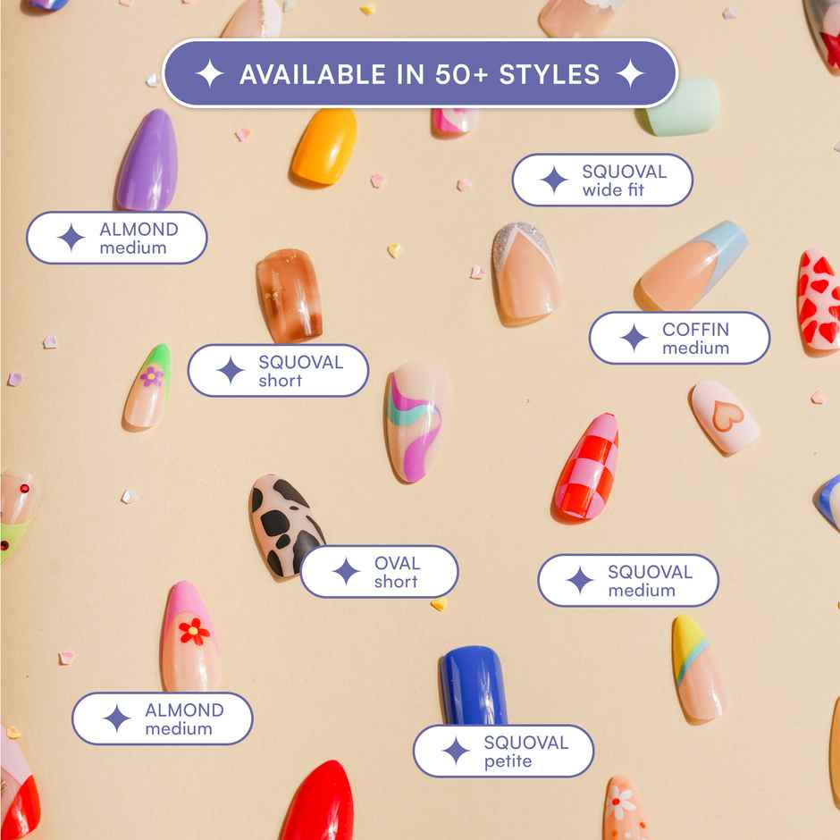 Gush Beauty Nailed It Reusable Press On Nails - Application Kit | Candy Apple Red - Medium Almond