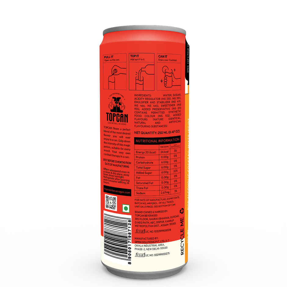 TOPCAN Sex On The Beach Mixer - Your Can Is Your Glass