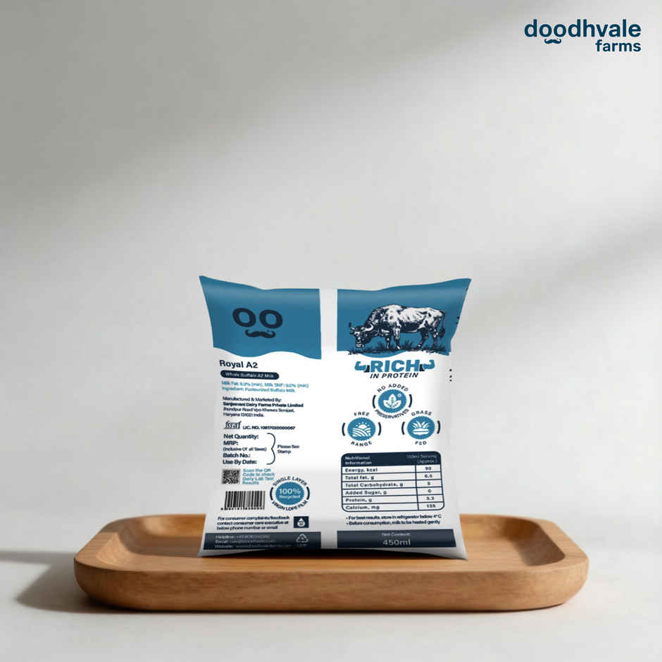 Doodhvale Farms Royal A2 Buffalo Fresh Milk | Pouch