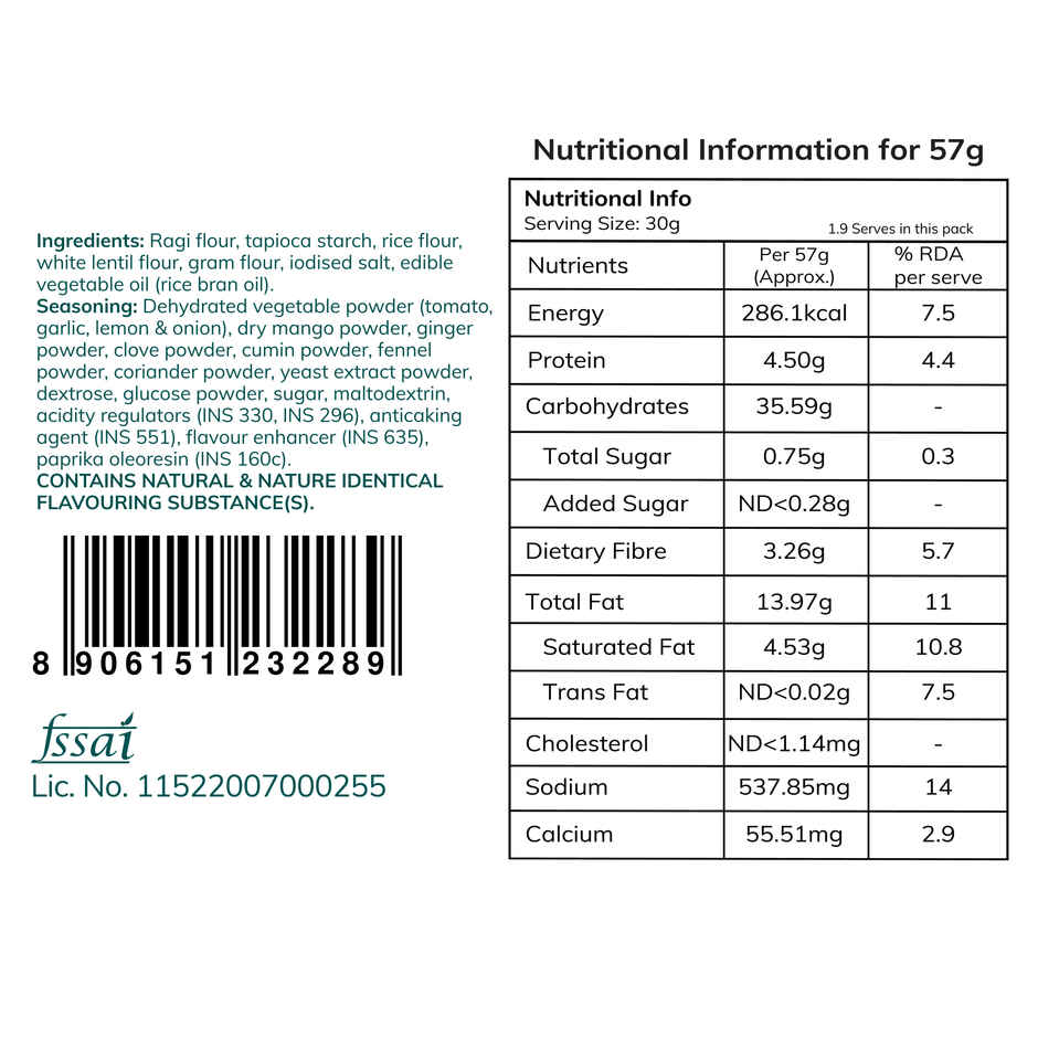 Snackible Chatpata Crunch Ragi Chips- No Palm Oil