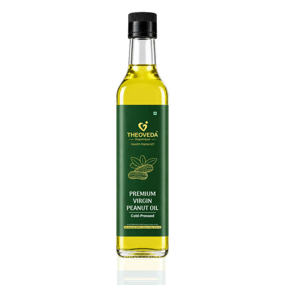 THEOVEDA ORGANIQUE Premium Virgin Peanut (Groundnut) Oil | Unrefined & Unfiltered